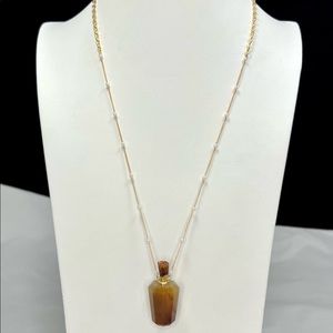 Carnelian Agate Crystal Bottle Necklace